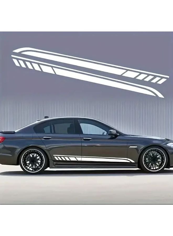 Black Car Side Stickers Glossy Aerodynamic Line Decals Easy Peel And Stick No Residue - Image 4